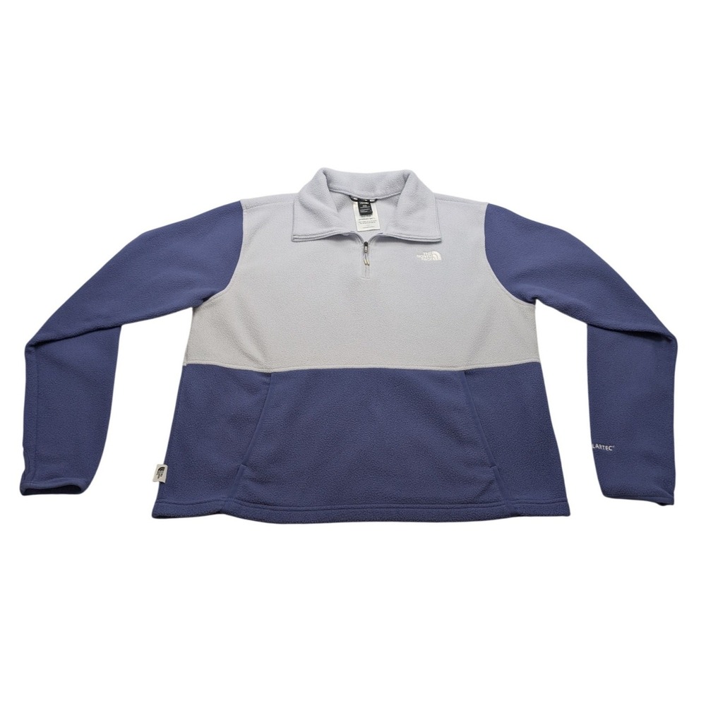 The‎ North Face Polartec Fleece Womens Large Dusty Blue/Purple Quarter Zip